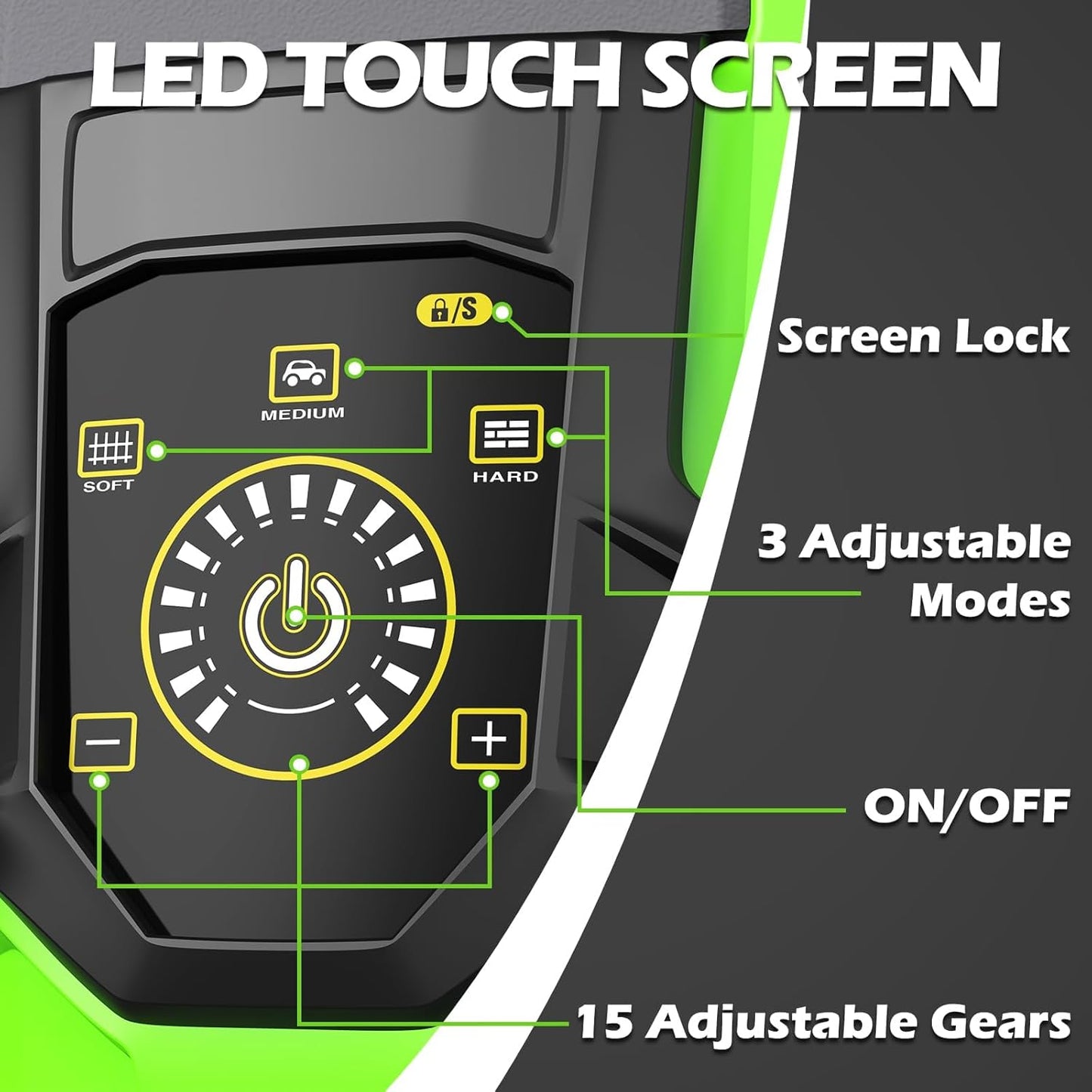 Pressure Washer, 5000PSI 3.2GPM Adjustable Touch Screen with 55FT Total Length 4 Nozzles for Driveways Cars