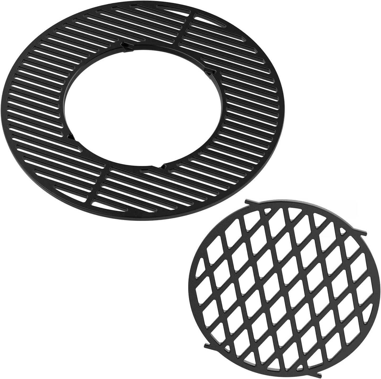 onlyfire Cast Iron Grill Grate Replacement Gourmet BBQ System for Weber 22inch Kettle Charcoal Grills