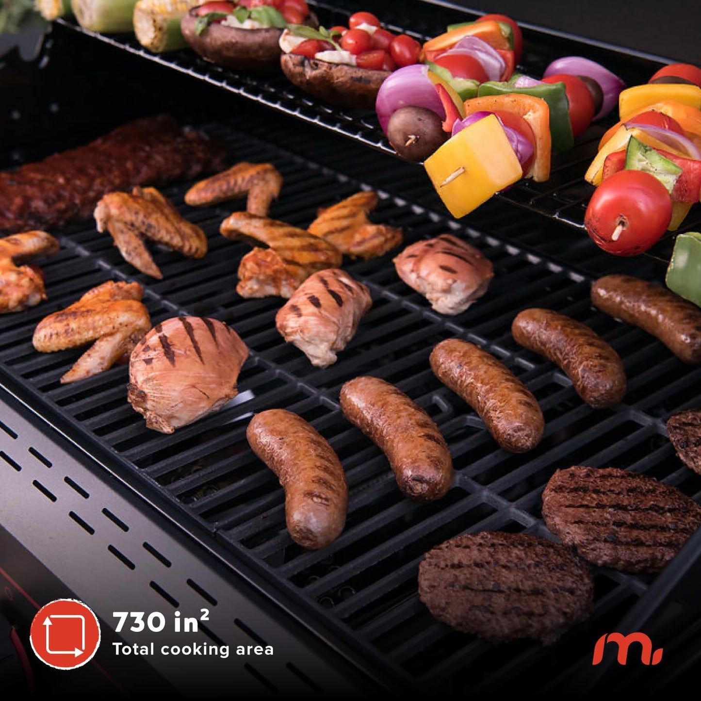 6-Burner Propane Barbecue Gas grill, Side Shelves With Hooks, for Camping, Outdoor Cooking, Patio, Garden Barbecue Grill, Open Cart With Side Tables, Black