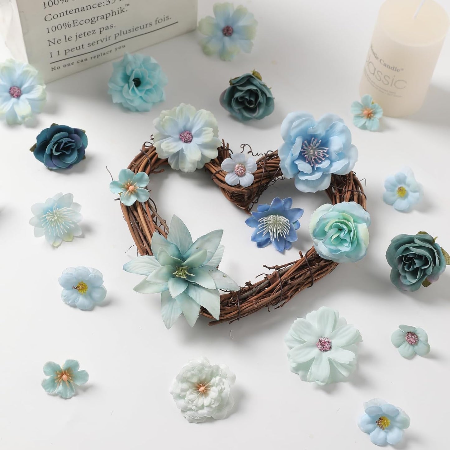 Serra Flora Realistic Mini Silk Flower Heads Set – Multicolor Daisy & Rose Artificial Flowers for Outdoor Wedding Garlands, DIY Crafts & Home Decor Accents