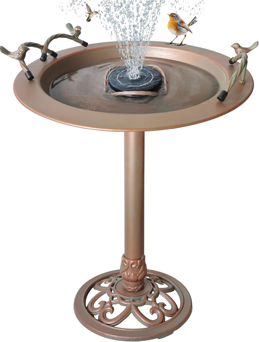 Metal Bird Bath - Iron Birdbath 28.5" H, Bird Bath for Water Fountain, Bird Feeder Bowl for Yard Patio Lawn Decor (Fountain Pump not Included)