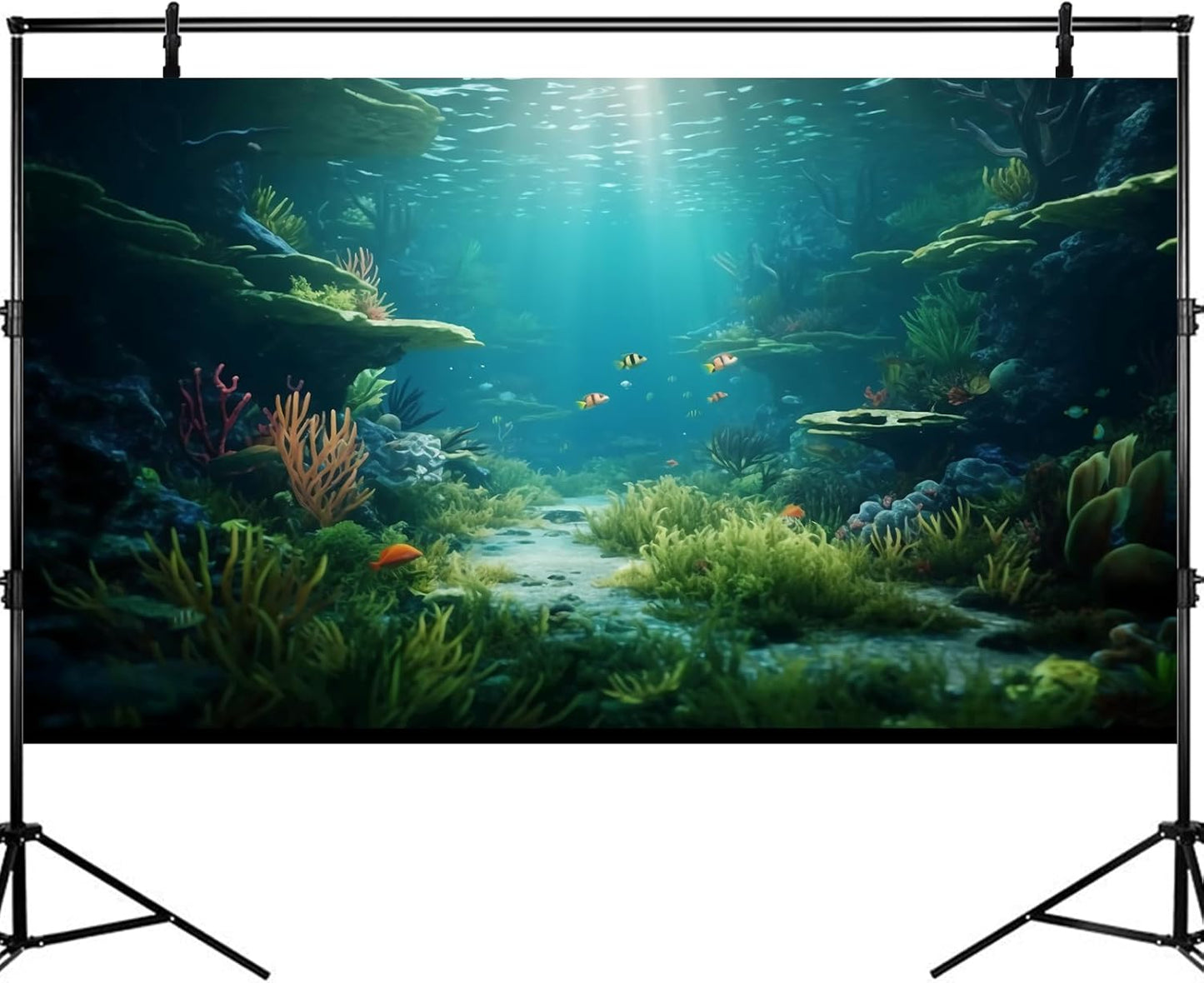 Ocean Floor Fish Tank Background Under The Sea Coral Reef Aquarium Background Underwater Aquatic Plants Corals Rock Cave Terrarium Backgrounds Tropical Fish Ocean Aquarium Backgrounds Decors 36x24in