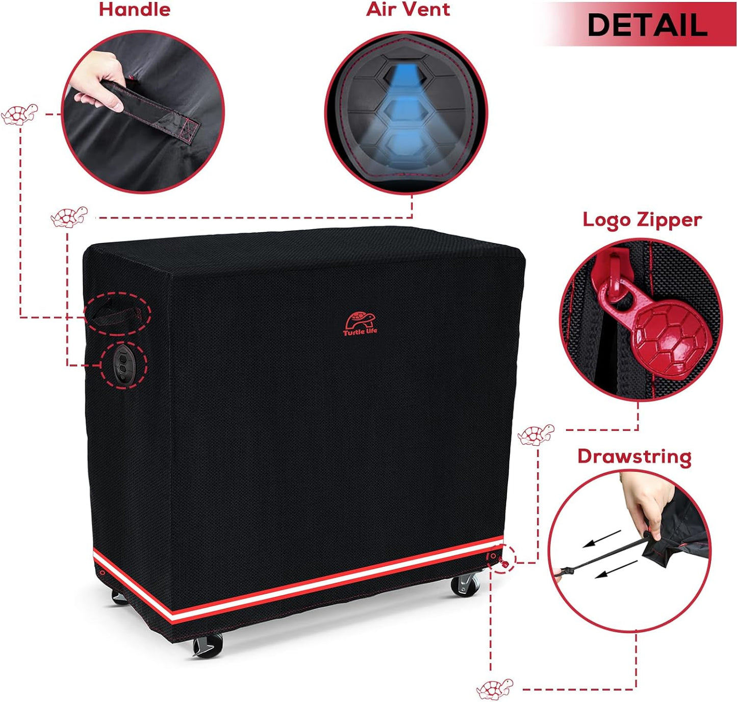 BBQ Grill Cover, 46 Inch Heavy Duty Waterproof Barbecue Gas Grill Covers for Flat Top Griddle, Anti-Fading Cover for Gas Grill, Black