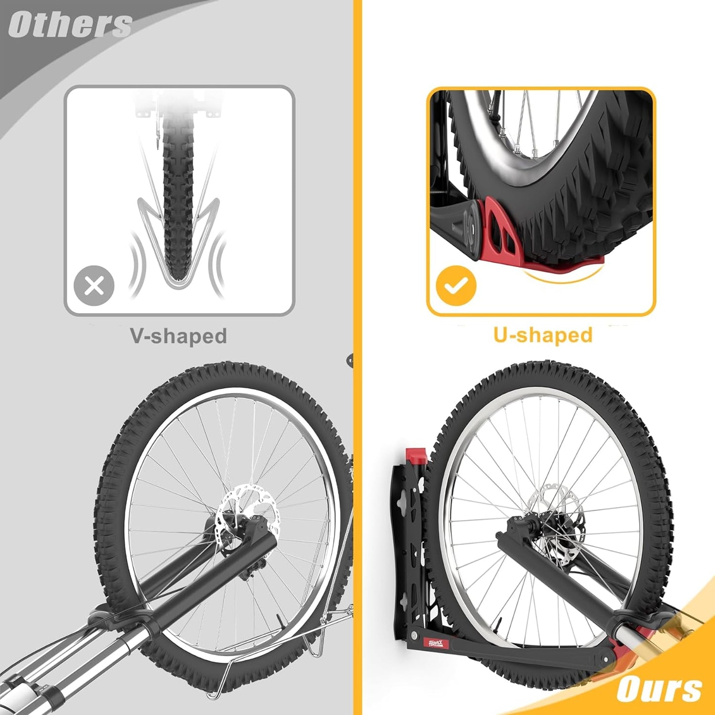 TORACK BIKEPAL No Lift Swivel Bike Rack, Space Saving Vertical Wall Mount Bike Holder for Garage Storage (1 Pack)