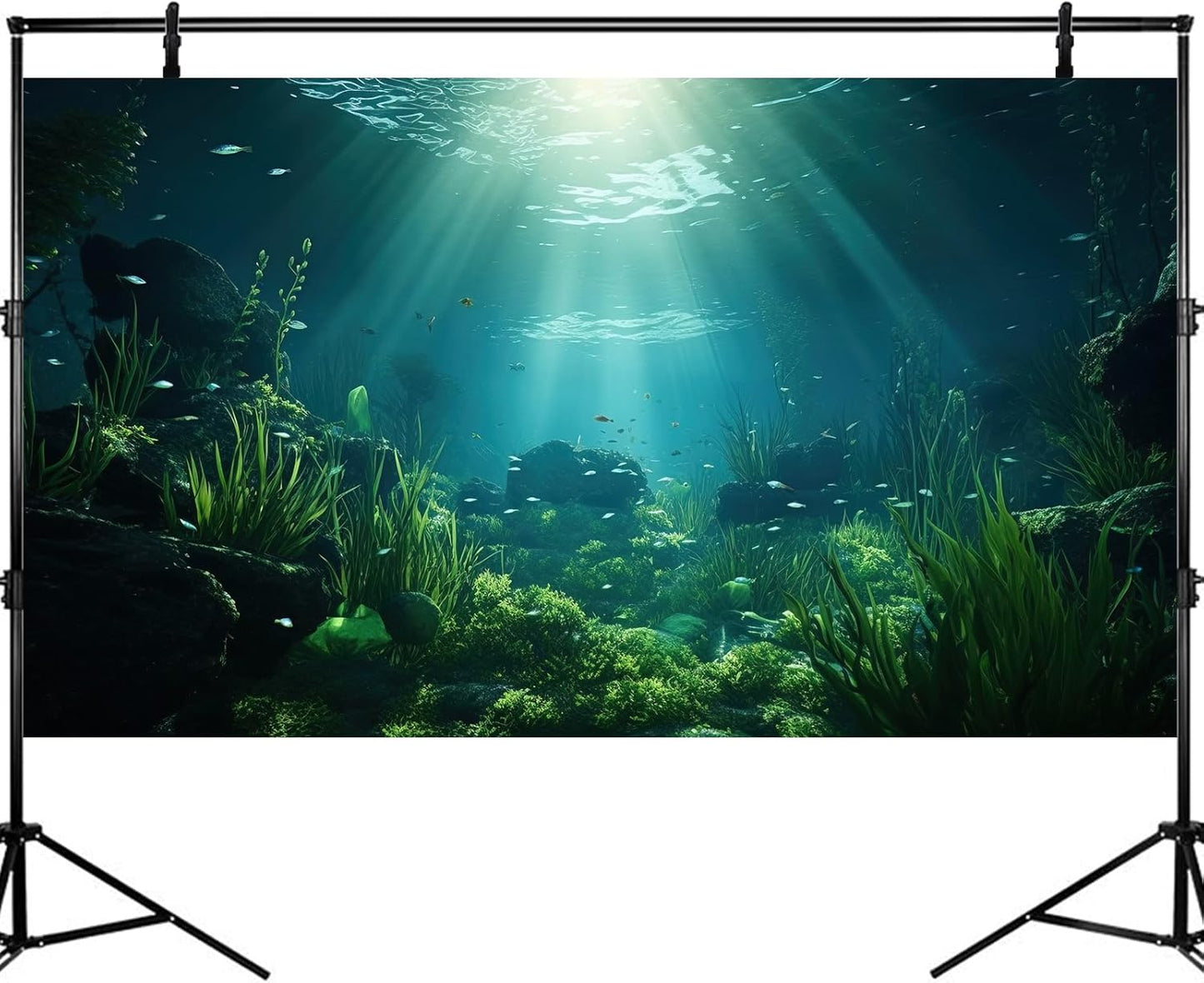 Underwater Fish Tank Background Under The Sea Aquarium Background Ocean Floor Aquatic Plants Fish Tank Backgrounds Deep Sea Sunray Tropical Aquarium Fish Reptile Tank Backgrounds 60x24in