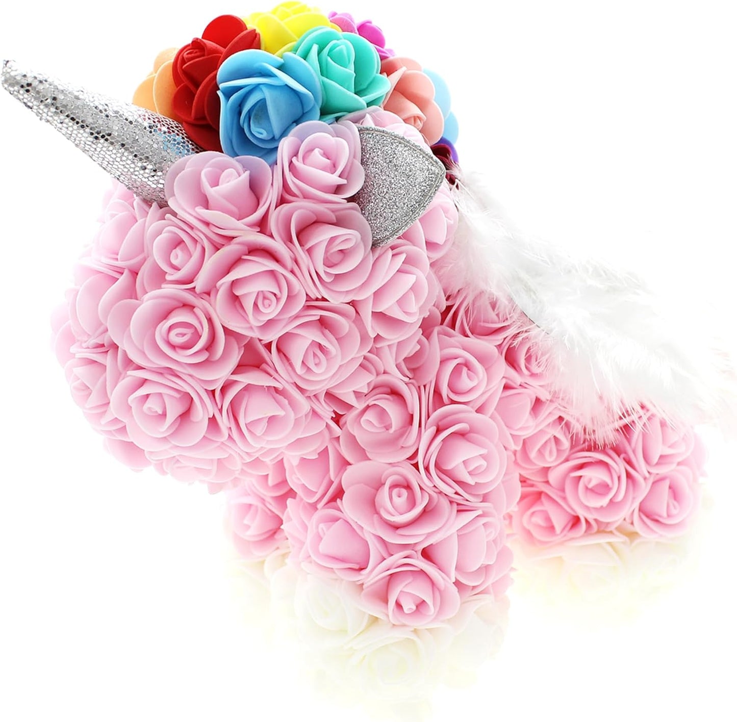 500 Pcs 1.4 Inch Mini Artificial Flowers Head Bulk 5 in 1 Set Faux Foam Fake Small Rose Tiny Baby Flores Bouquet Cake Gift Home Decoration DIY Craft (Light Pink)