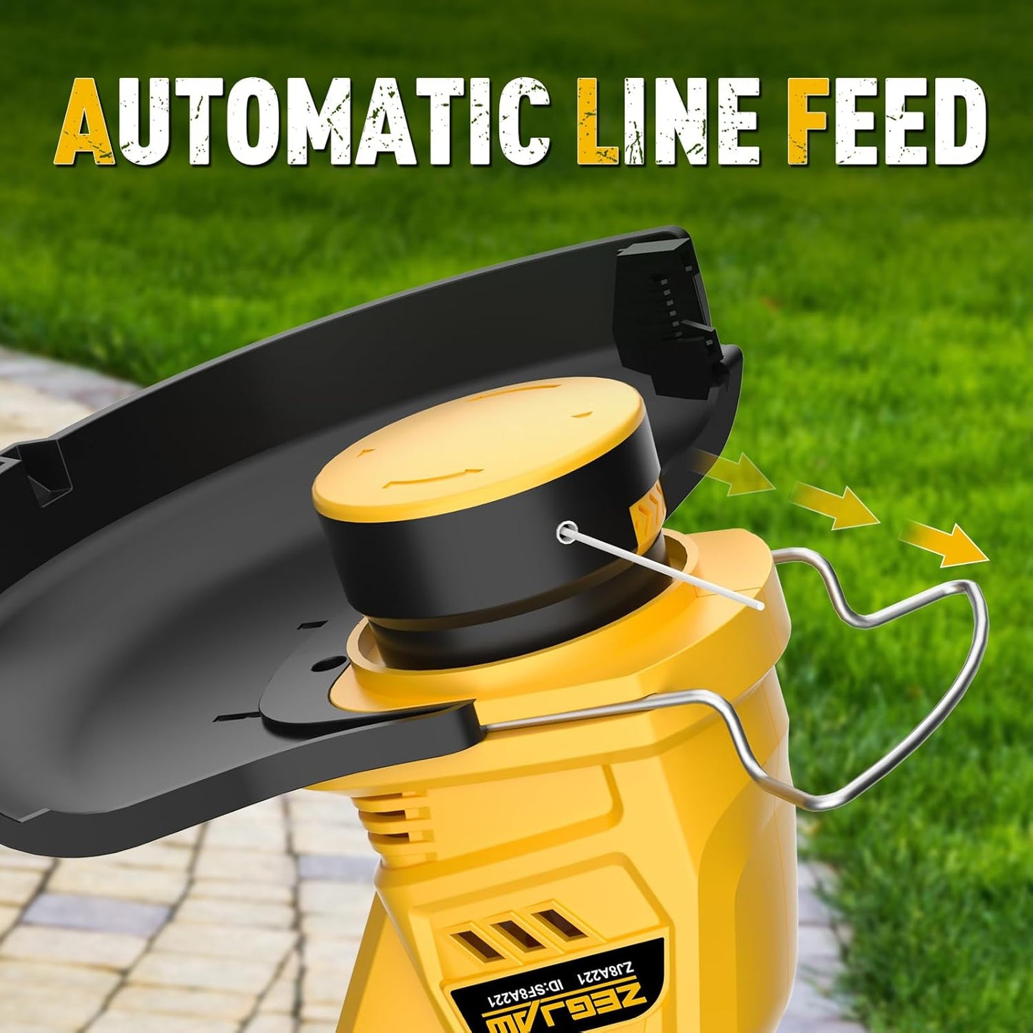 Cordless String Trimmer and Edger, 10 Inch 20V Weed Wacker Battery Operated Lawn Edger with 8 Pcs Replace Spool Trimmer Lines - 1 Batteries & Charger Included (10-inch)