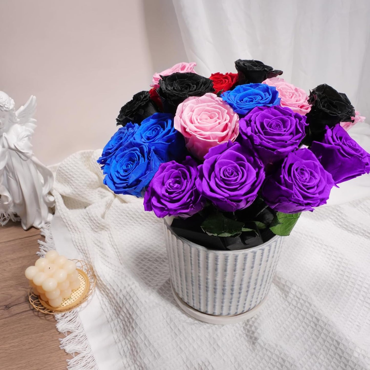 Yamonic Preserved Flowers Rose Gifts for Mom Grandma, Mothers Day Flowers Gifts for Mom, Real Flower Rose Birthday Gifts for Women,Her, Wife,Girlfriend Gifts on Christmas,Valentine's Day,Anniversary