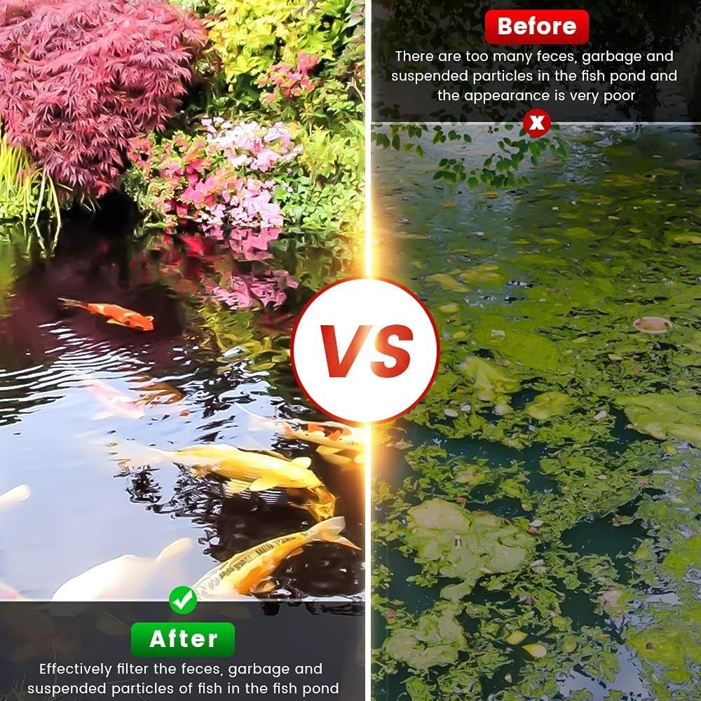 ANBULL 1370GPH Pond Filter Pump, 110V/57W All-in-one Fountain Kit, Variable Frequency Water Pump with 13W UV-C, High Efficiency Filter Water Pump for Outdoor Ponds up to 2113 Gallons