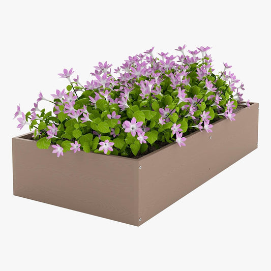 HDPE Raised Garden Bed 47.24 * 24.4 * 9.65 in,Vegetable Planter Bed Outdoor,Elevated Horticulture Planter Bed,Waterproof,Rot-Resistant and Non-Cracking Above Ground Garden Bed(Light Brown)