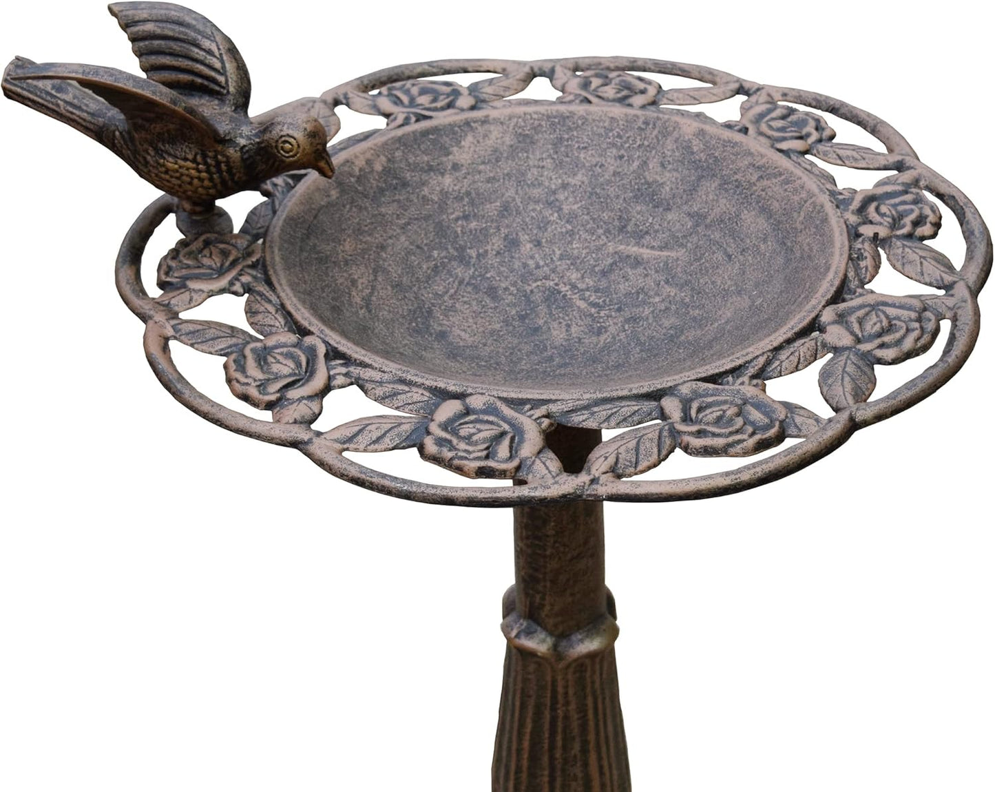 Oakland Living Rose Bird Bath, Antique Bronze