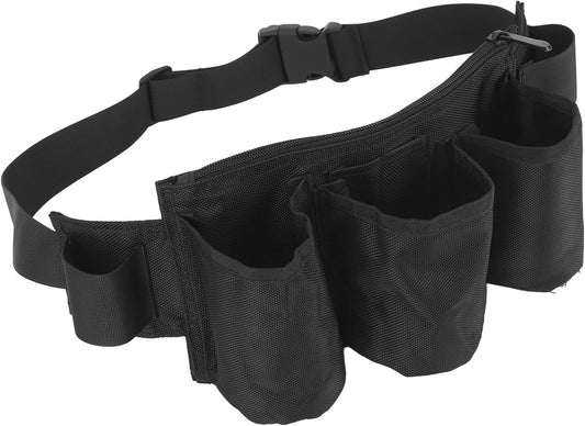 Garden Tool Belt, 6 Pockets 2 Straps Waterproof Oxford Fabric Adjustable Gardening Tool Pouch for Family Camping Outdoor,Gardening Tool Waist Bag Belt (black)