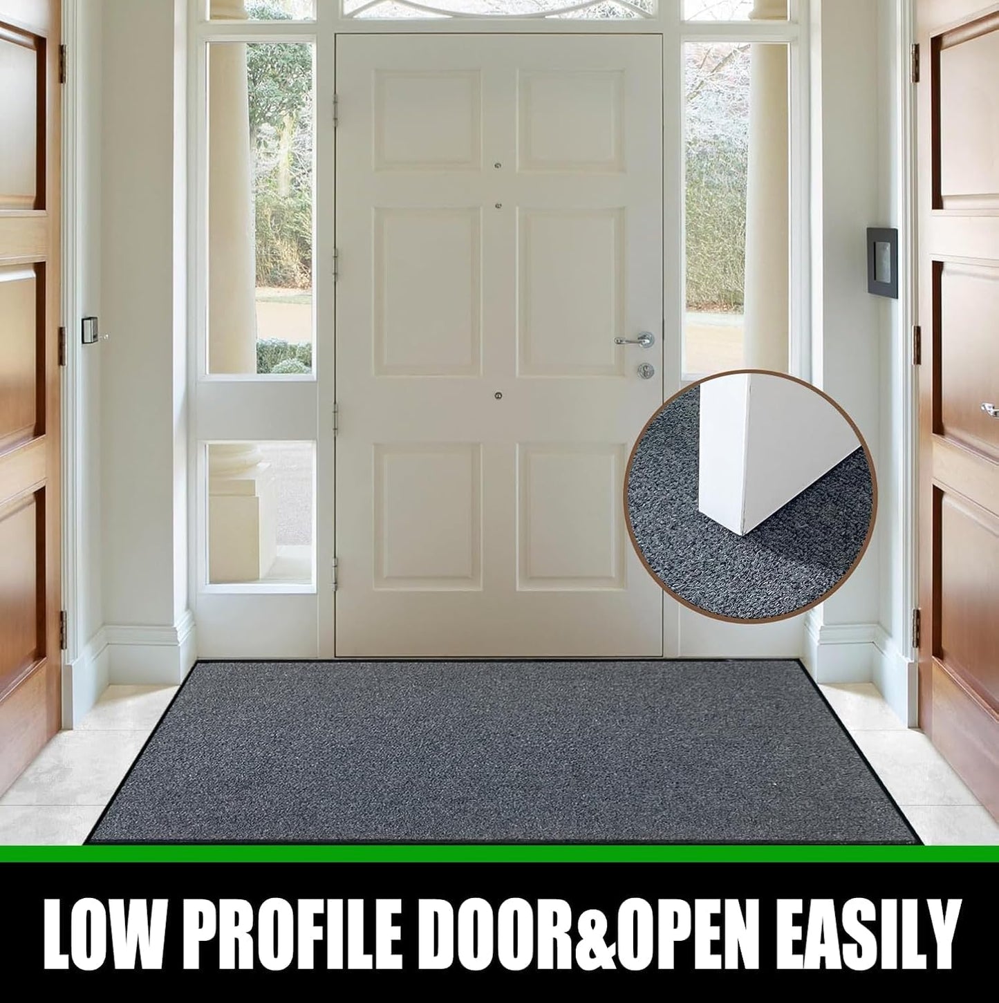 Heavy Duty Doormat, 3'x6' Indoor Outdoor Entry Rug, Commercial Entrance Mat with Rubber Border, Durable Welcome Mat, Rubber Backing Non Slip Doormat for Entryway, Large Garage Floor Mat