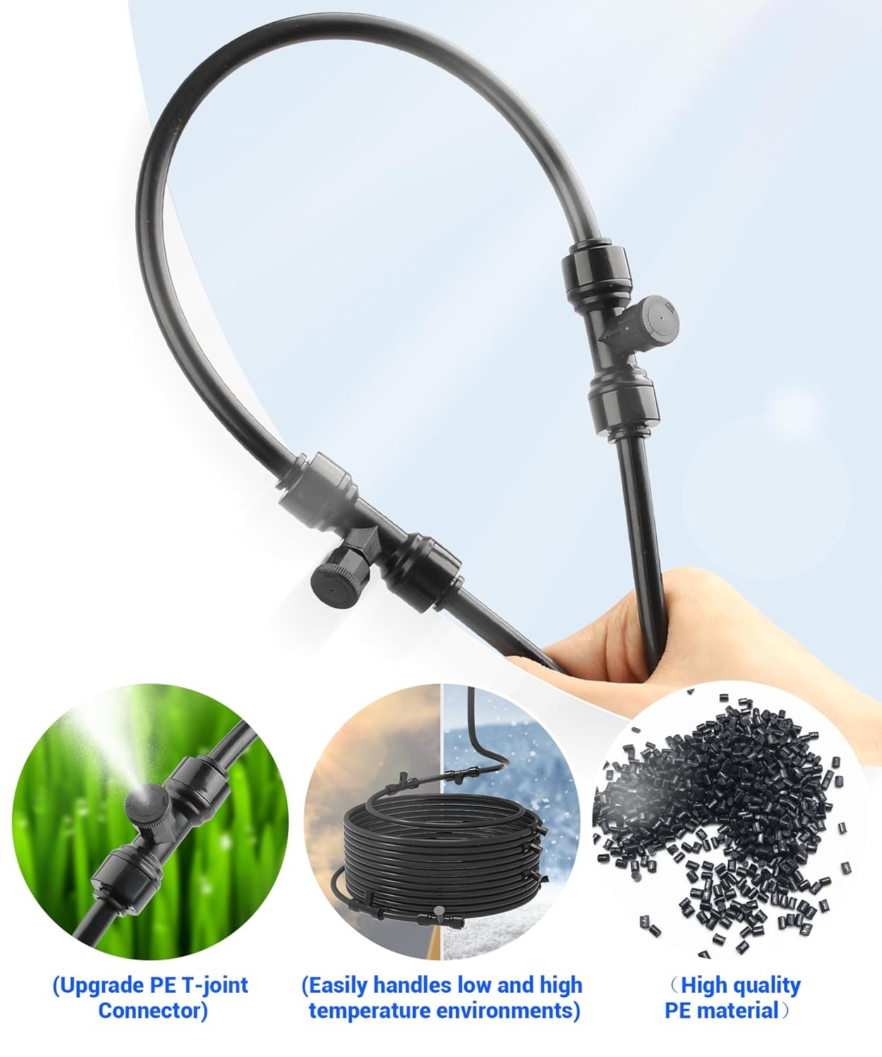 100FT Misters for Outside Patio Misters for Cooling (36 Mist Nozzles) Outdoor Water Patio Hose Greenhouse Mister System Outside Mist Backyard Trampoline for Waterpark Watering Misters for Cooling