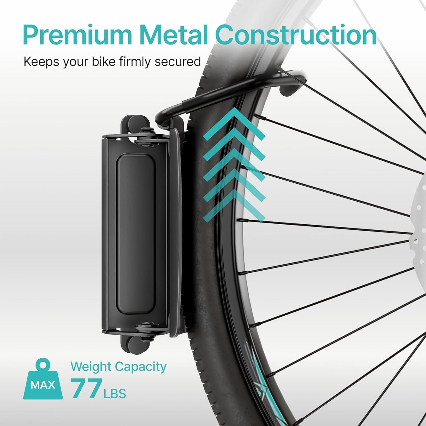 Bike Rack Garage, Bike Wall Mount Heavy Duty, Holds 77 Lbs, Swivel Bike Hangers for Garage, Adjustable Indoor Bike Storage for Bedroom Home Office, 1 Pack