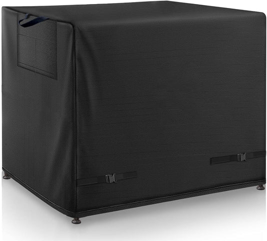 Outdoor Dining Table Cover - Heavy Duty Waterproof Cover for Patio Metal Steel Slat Table, Compatible 64" x 38" Black