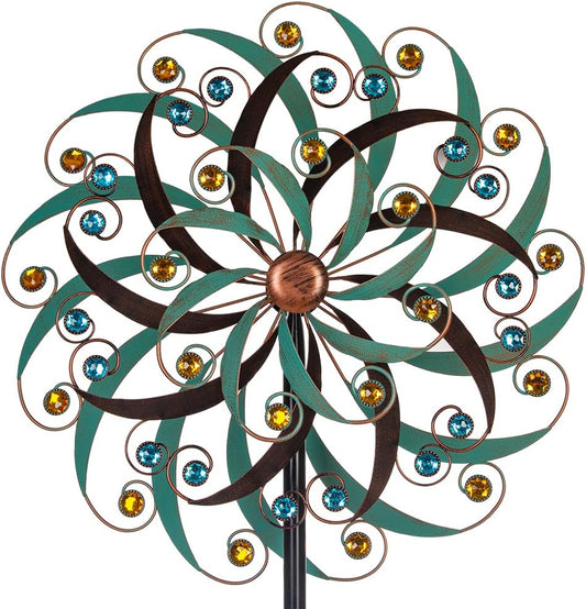 VEWOGARDEN 20" Dia Large Wind Spinner, Outdoor Metal Windmill Spinner - Yard Art Spinner Wind Catchers Sculpture for Patio, Lawn & Garden Decor