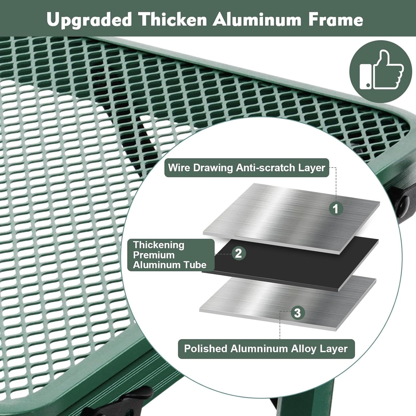 Square Folding Table, Easy for Storage, Compact and Portable Picnic Table for Grill, Outdoor Camping, Garden, Patio, Dining, BBQ, Party, Market and Card Table, 27.2 L×27.2W inches