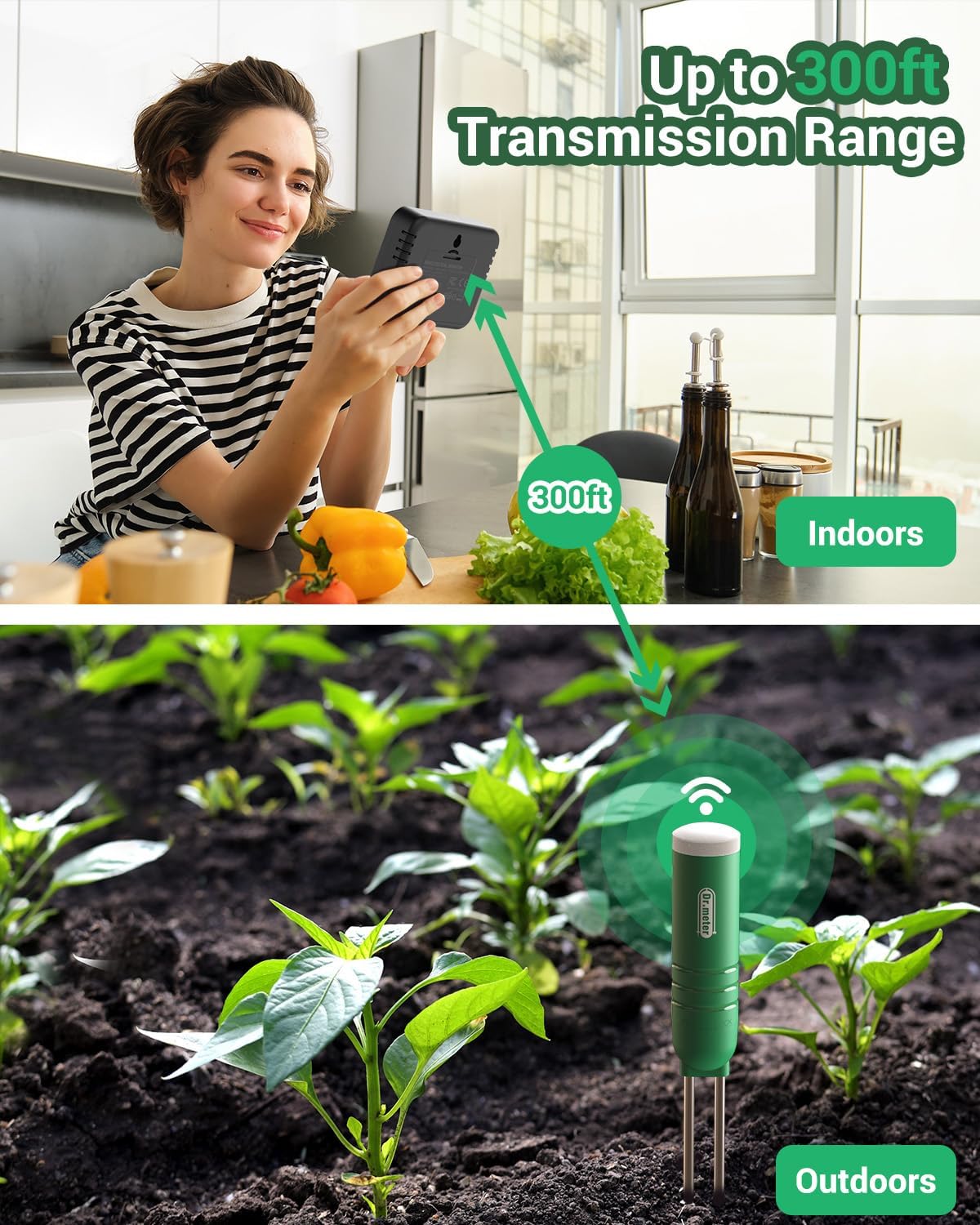 Dr.meter 3 Pack Soil Humidity Sensor Probe, Plants Soil Moisture Meter, Accessory Only, Cannot Be Used Alone