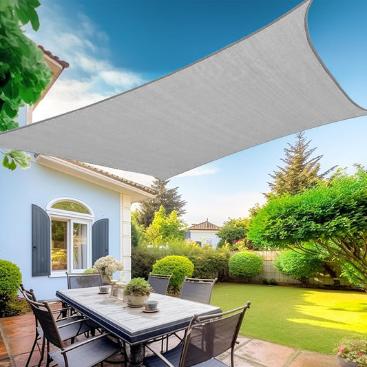 KANAGAWA Sun Shade Sail 20'x20' Grey Rectangle UV Block Canopy Awning Shelter Fabric Cloth Screen for Outdoor Patio Garden Backyard