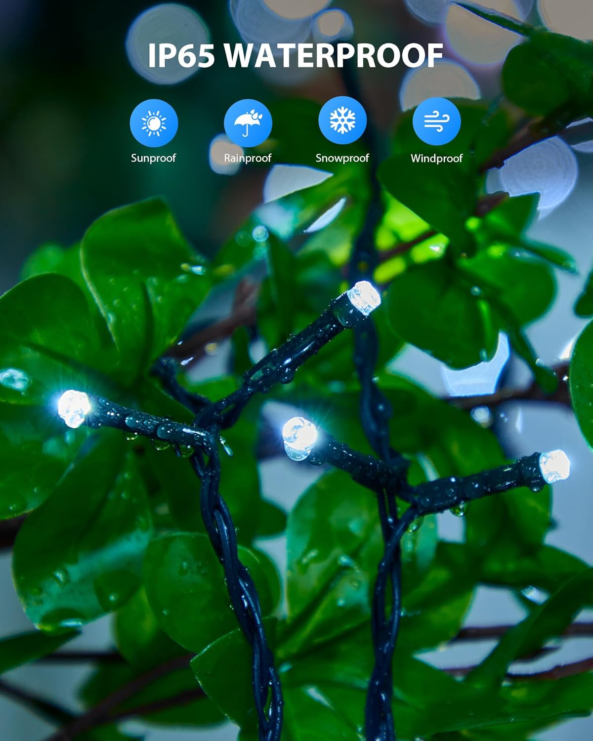 Brightown 2 Pack Solar String Lights for Outside, Each 46Ft 120 LED Solar String Lights Outdoor with 8 Modes, IP65 Waterproof Solar Lights for Patio Yard Wedding Garden Party Decorations, Cool White