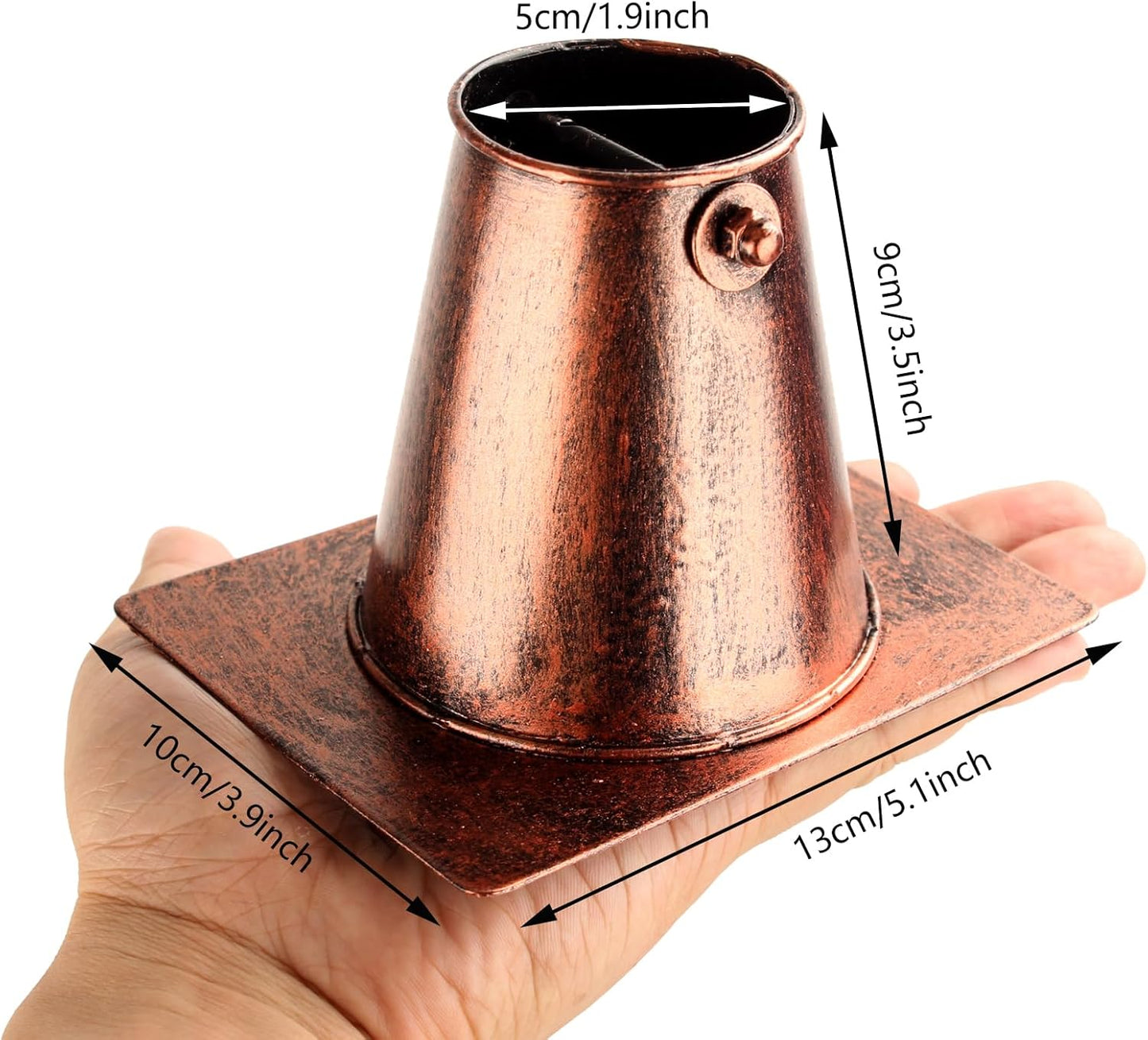 8.66 Ft Gutter Rain Chain, Metal Collector Rain Chain for Eaves Drainage, 16 Cup Small Bucket Metal Decorative Gutter Rain Chain, Outdoor Decorative Rain Chain (Brown)