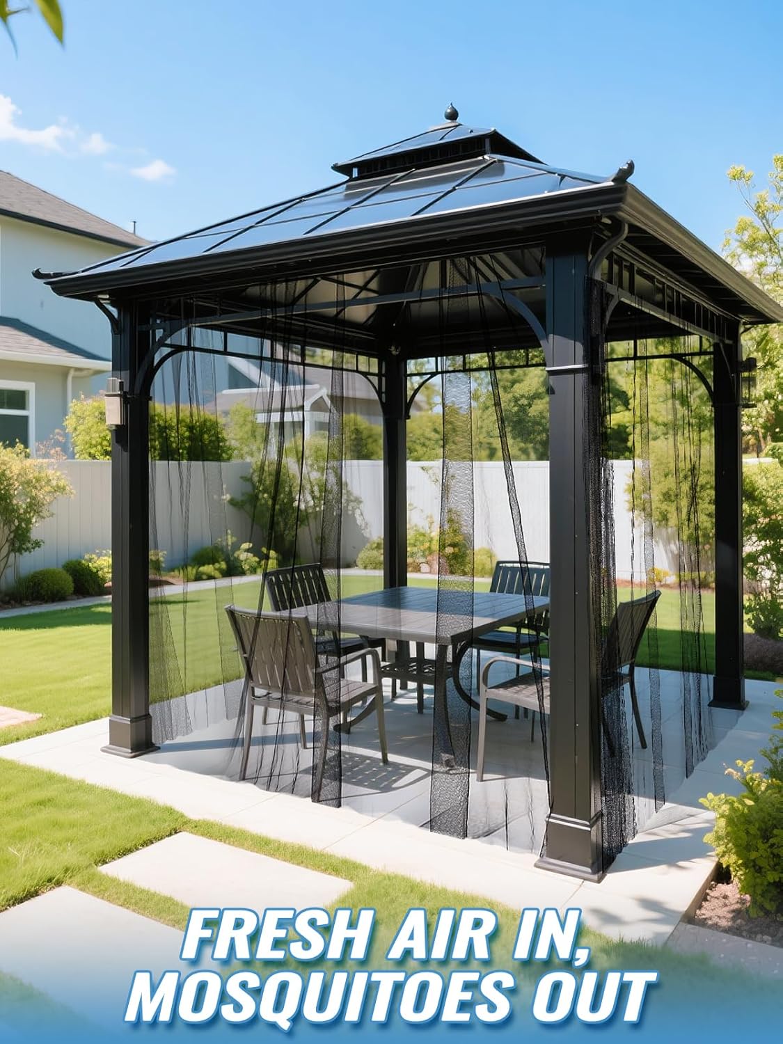 33x10ft Large Mosquito Net, Mesh Netting for Garden Skin and Plants Protection, Patio Bird Bug Screen, Black