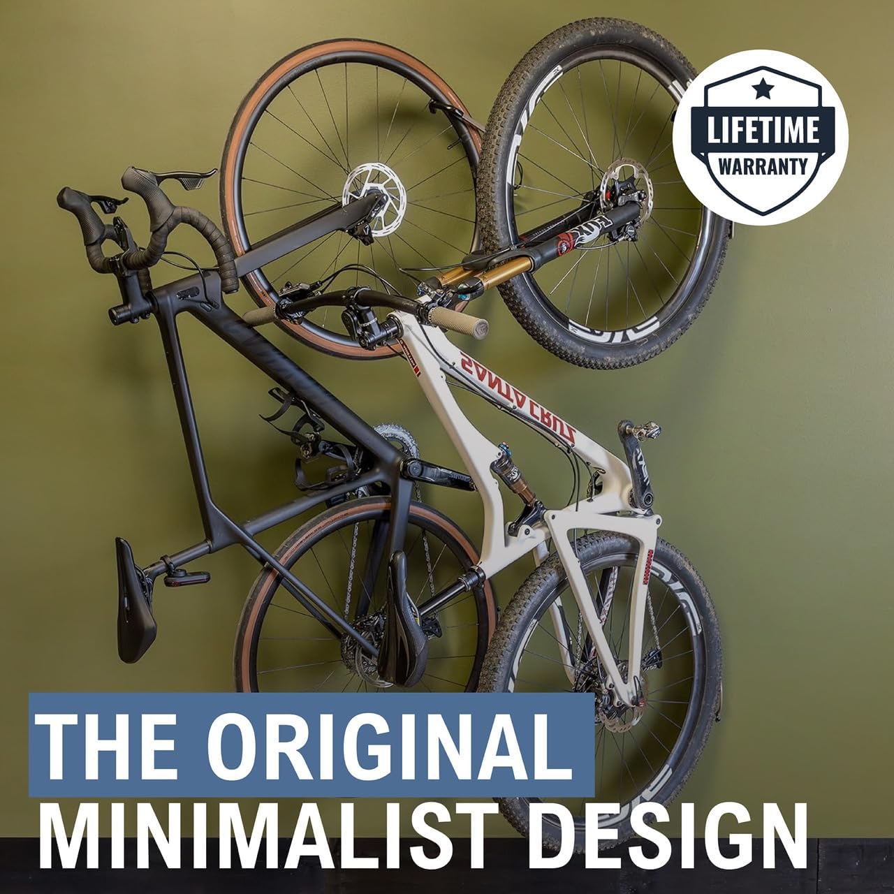 StoreYourBoard Bike Swivel Rack – Wall Mounted Garage Bike Storage, Vertical Hanger with 120° Swing Design & Stopper, Space-Saving Indoor Wall Mount – Fits Kids Bikes, BMX & More