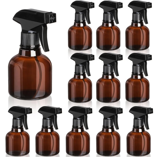 Jinei 24 Pcs 8 oz Empty Plastic Spray Bottle with Trigger Sprayers Pet Adjustable Head from Fine to Stream Refillable for Hair Plants Cooking Pets, No Leakage(Black)