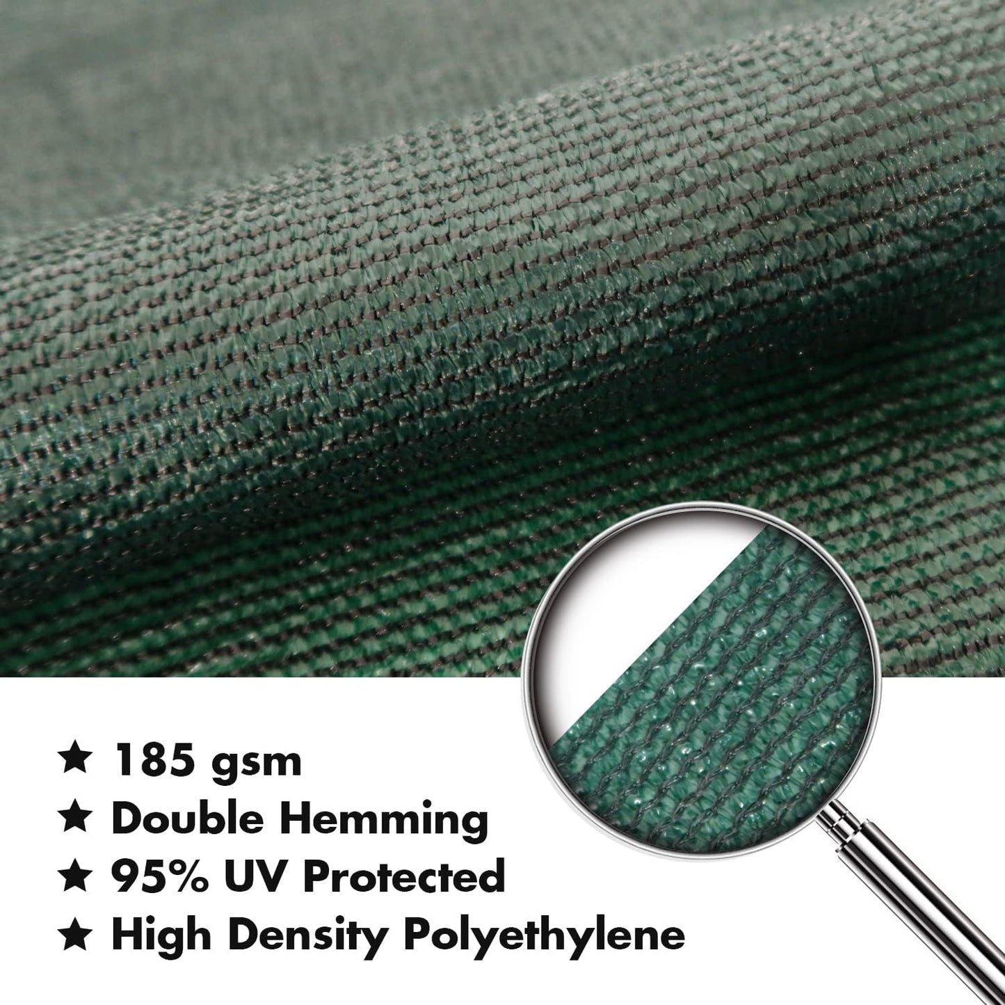 KANAGAWA 10'X14' Dark Green Custom Size Sun Shade Sail Rectangle UV Block Canopy Cover for Patio Backyard Lawn Garden Outdoor (Customized Available)