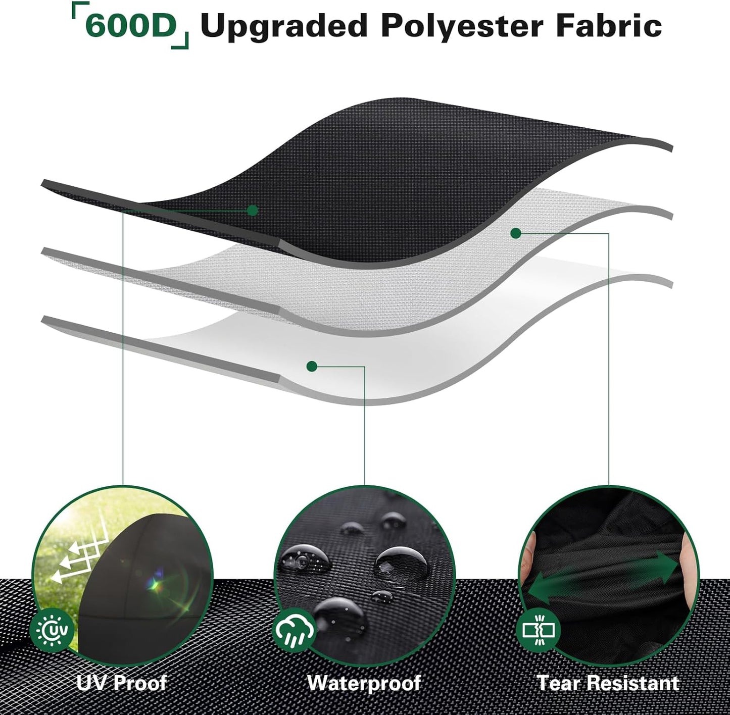 Grill Cover Fits for Char-Griller AKORN Kamado Grill with Cart, 600D Heavy Duty BBQ Grill Cover Charcoal Grill Cover Waterproof Outdoor Grilling Cover, Model 6555