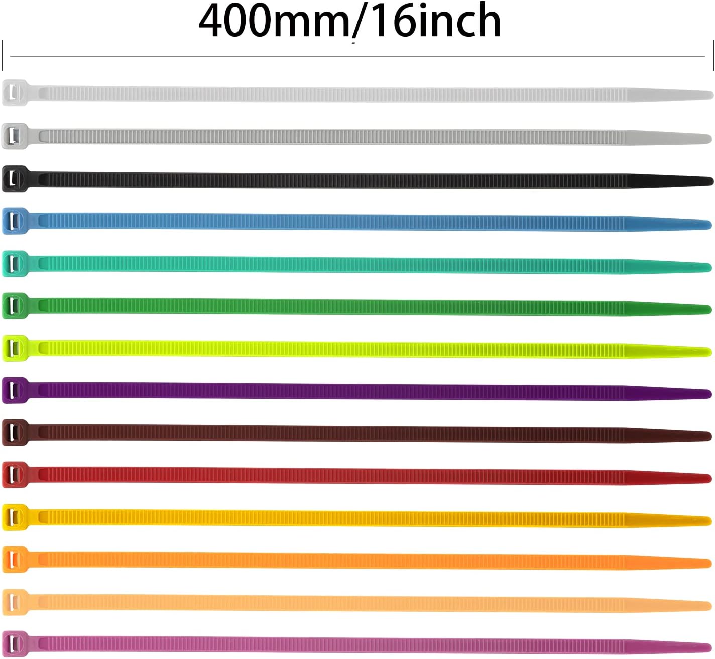 XINGO 100PCS Cable Zip Ties Heavy Duty, Premium Nylon Plastic Wire Ties with 50 Pounds Tensile Strength, Self-Locking Black Nylon Zip Ties for Indoor and Outdoor (16 inch, Green)