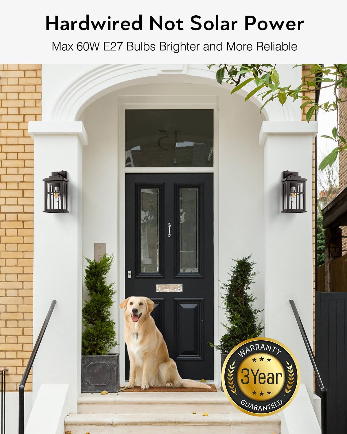 Bronze Outdoor Lights for House, Dusk to Dawn Exterior Lighting Fixtures, Outdoor Wall Lights for House, Garden, Entryway, Doorway, Anti-Rust, Waterproof, E26 Socket