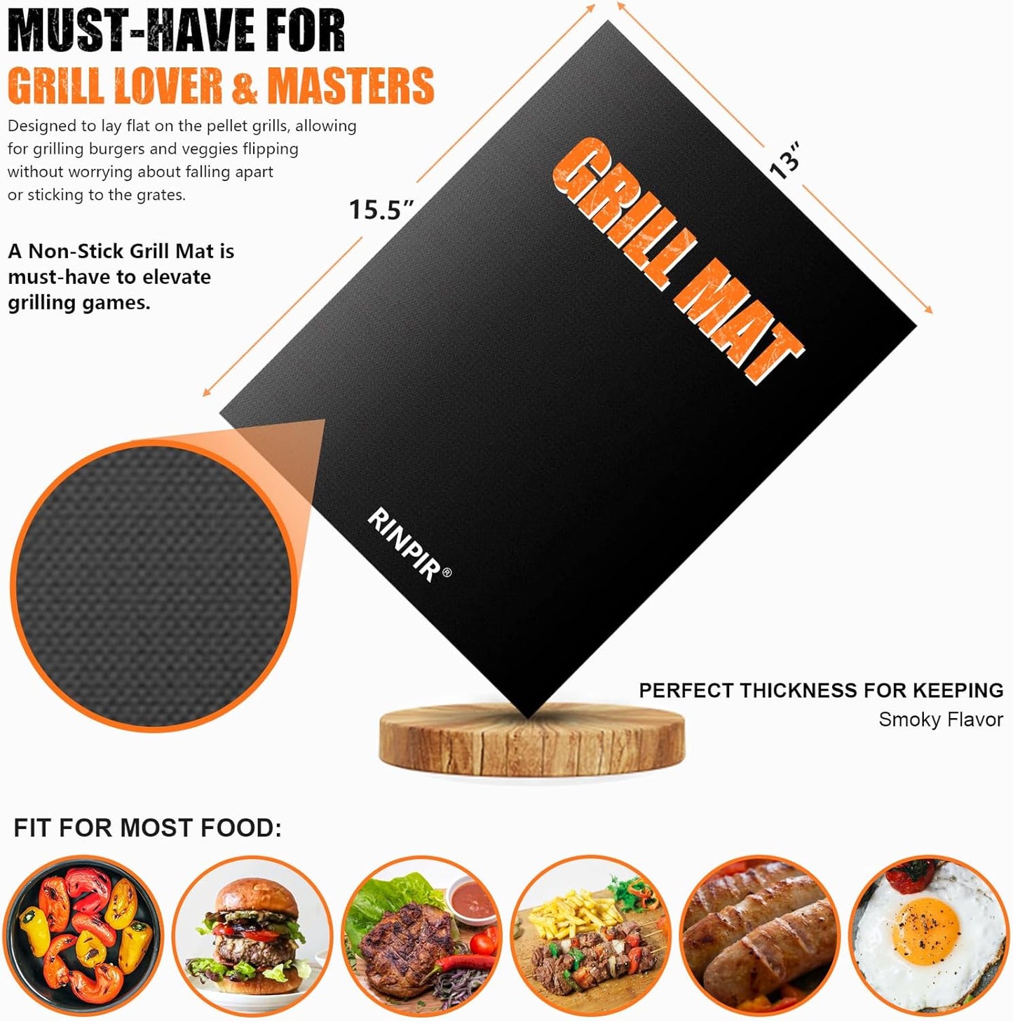 31pcs BBQ Grill Accessories Set for Men Dad, Heavy Duty Grilling Tools Gifts for Fathers Day, Stainless Steel BBQ Utensils Kit with Mats, Grill Brush in Carrying Bag Black