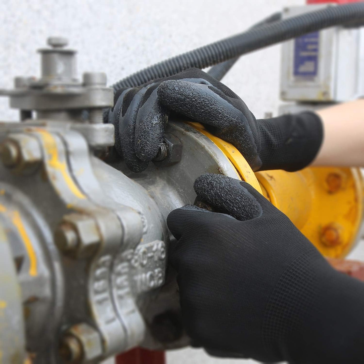 Evridwear Crinkle Latex Rubber Hand Coated Safety Work Gloves for Men Women General Multi Use Construction Warehouse Gardening Assembly Landscaping (XXL-Size) 12 Pairs Pack