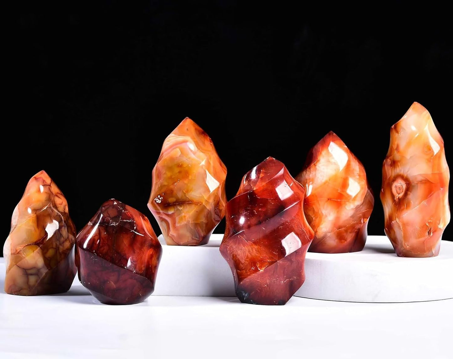 Red Agate Flame Shaped Stone Towers Obelisk Natural Healing Crystal Quartz Reiki Energy Decoration Home Office 0.6-1.0LBS