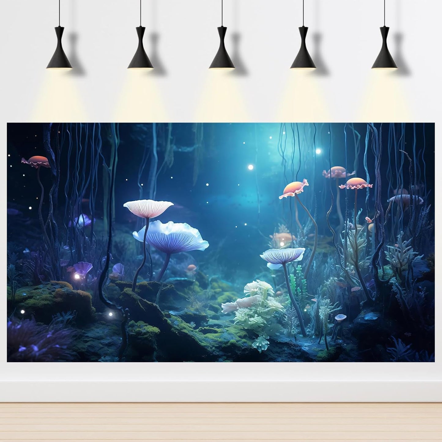 Aquarium Background Surreal Underwater Garden Fish Tank Background Lush Moss Aquatic Plants Tropical Style Landscape Terrarium Tank Backgrounds Under Sea World Aquarium Tank Wallpaper Poster 30x18in