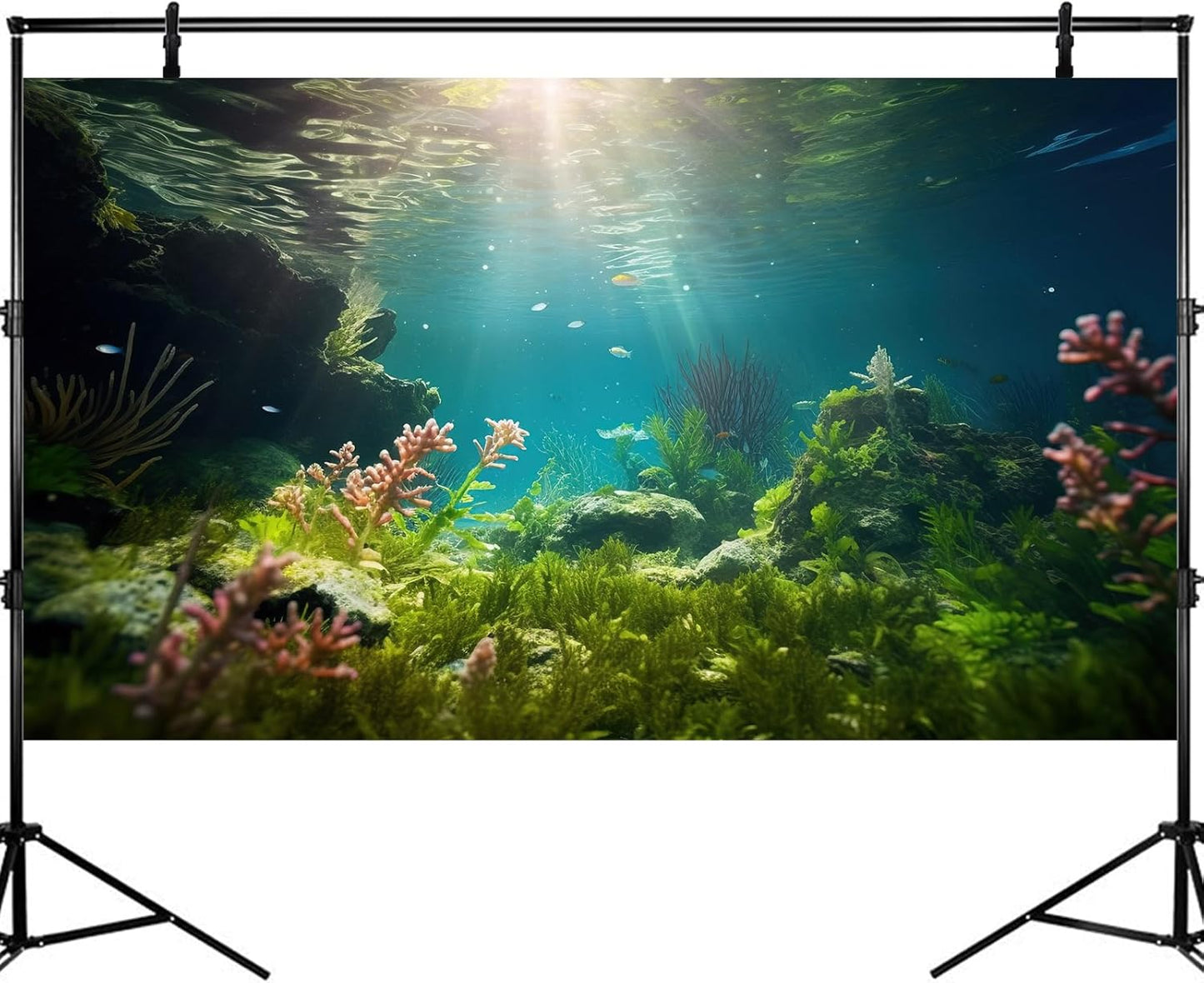 Ocean Floor Fish Tank Background Under The Sea Aquarium Background Underwater Aquatic Plants Sunray Terrarium Backgrounds Deep Sea Rock Tropical Aquarium Fish Tank Backgrounds Decors 72x18in