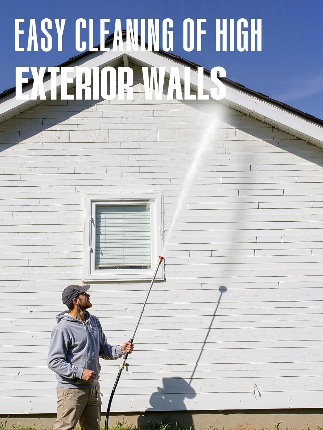 Jet Nozzle High Pressure Hose Nozzle, 2025 Upgraded Adjustable Hydro Nozzle Wands 18-33 inch, Garden Water Hose Sprayer with 5 Tips and Hose Quick Connectors for Garden, Floor and Car Washing