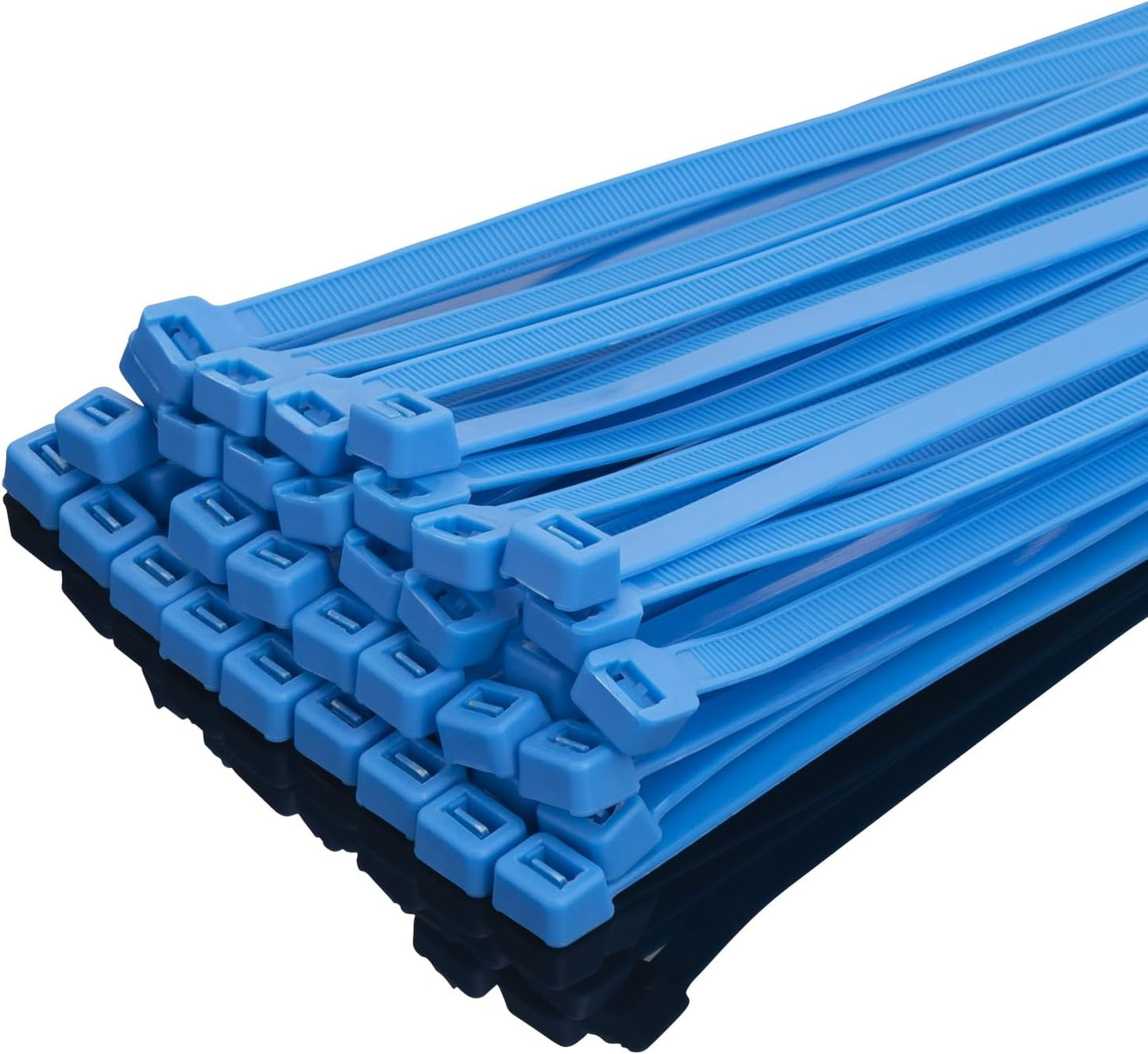 XINGO 12 Inch Blue Zip Ties Heavy Duty 100 Pack, 120 LBS Tensile Strength, Premium Nylon Cable Wire Ties, Self-locking Plastic Ties for Indoor and Outdoor Use
