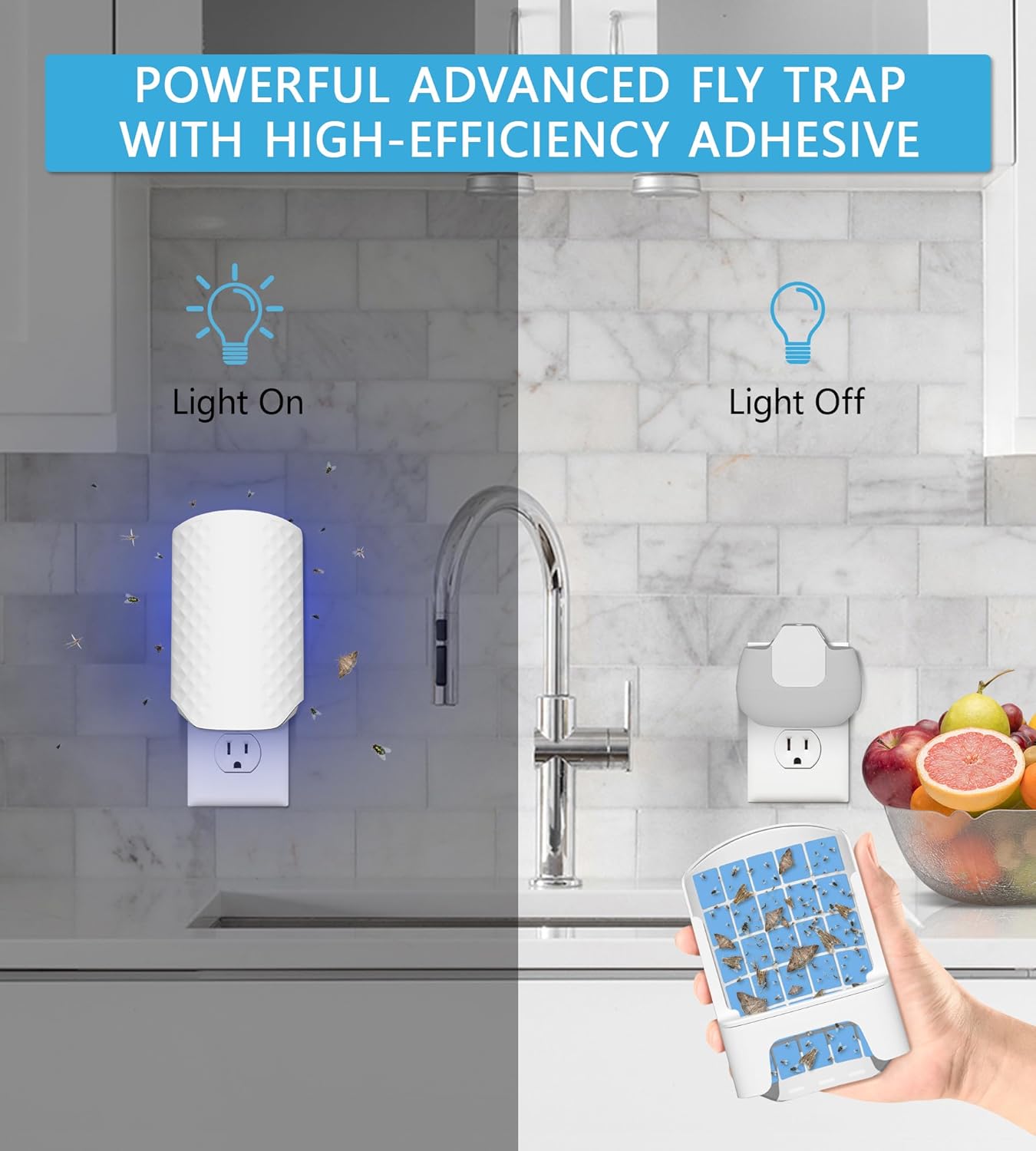 10PCS Refills for WowCatch Flying Insect Trap N386E, Original Super Sticky Cards, High Efficiently Stick Fruit Flies, Gnats, Moths, and Houseflies (Refills Only)