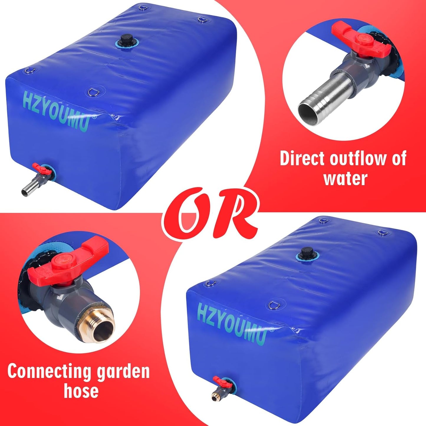 Water Tank 500L/130G Water Bladder Storage Container Foldable Portable Large Capacity Soft Bag Suitable for Outdoor Easy to Carry Out