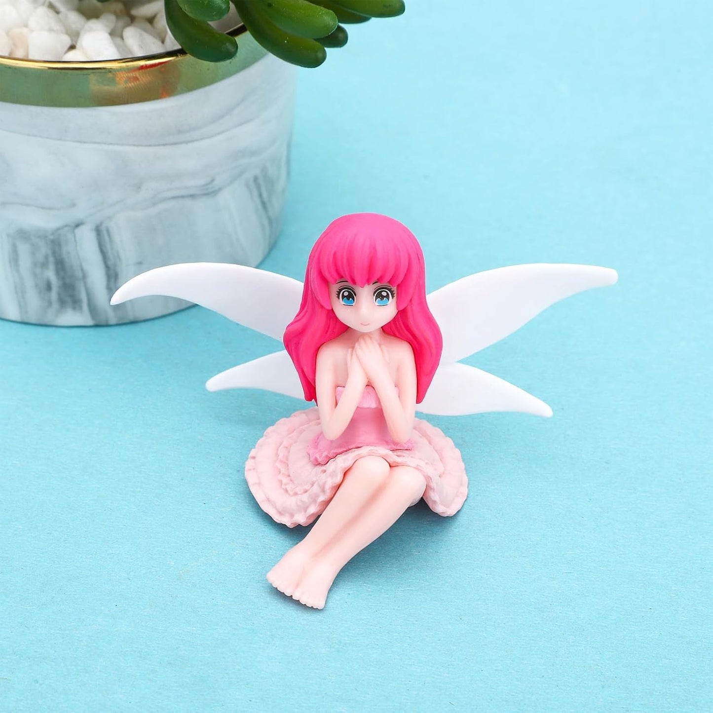 ONEST 8 Pieces Miniature Fairy Garden Accessories Small Fairy Figurines Hand Painted Fairies Figures for Car Decor Garden Flower Pot Birthday Cake Topper