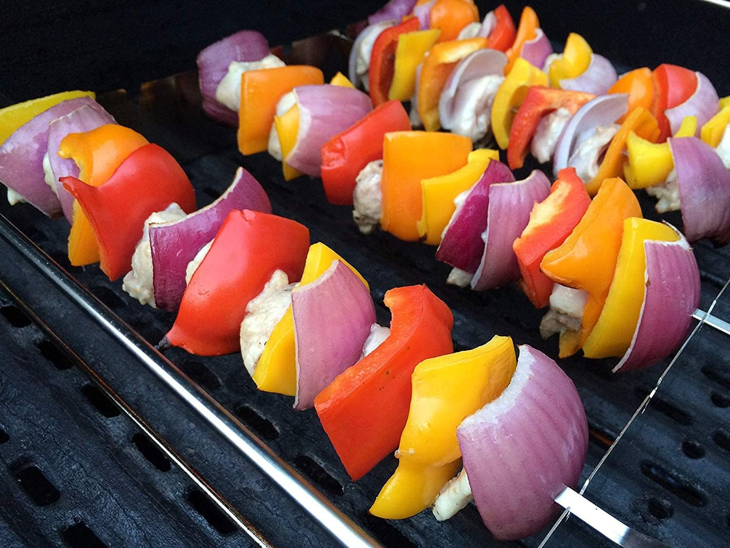 Metal Skewer for Grilling,Kabob Skewer,Flat BBQ Barbecue Skewer,Grilling Skewers Set,Reusable BBQ (14" skewer(16 pack))