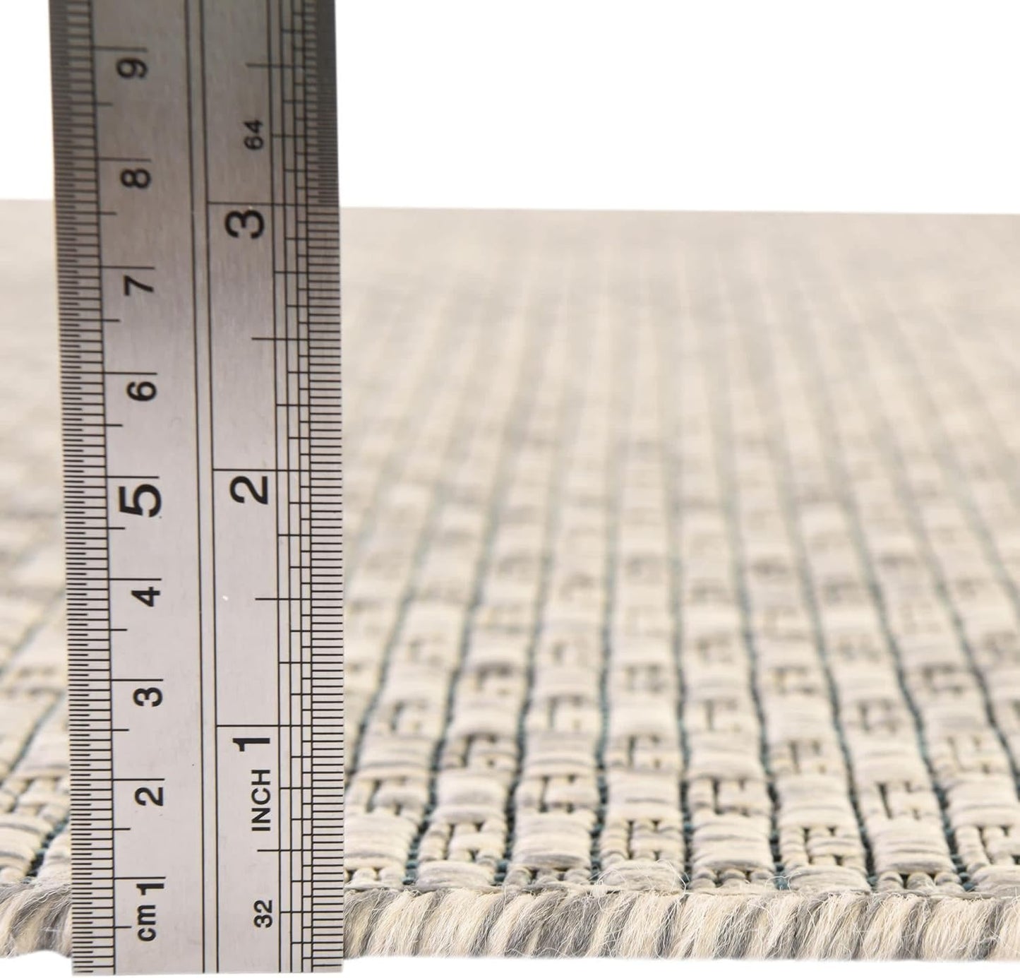 Unique Loom Collection Casual Transitional Solid Heathered Indoor/Outdoor Flatweave Area Rug (2' x 8' Runner, Light Gray/Ivory)