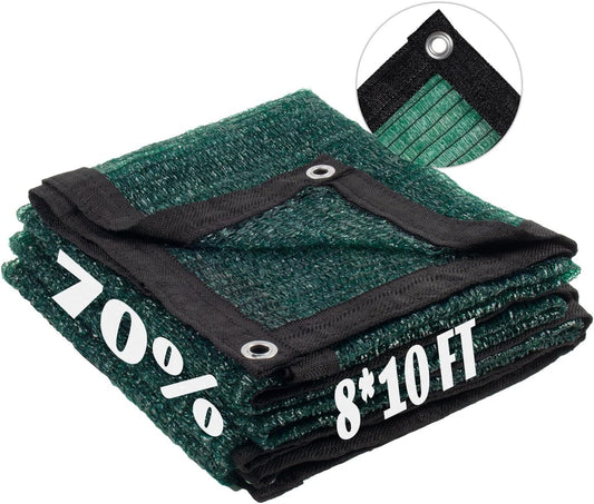 LOVE STORY 8x10FT 70% Green Shade Cloth Sun Shade Net with Grommets Sunblock Net Mesh Tarp for Garden,Plants Cover,Greenhouse and Patio