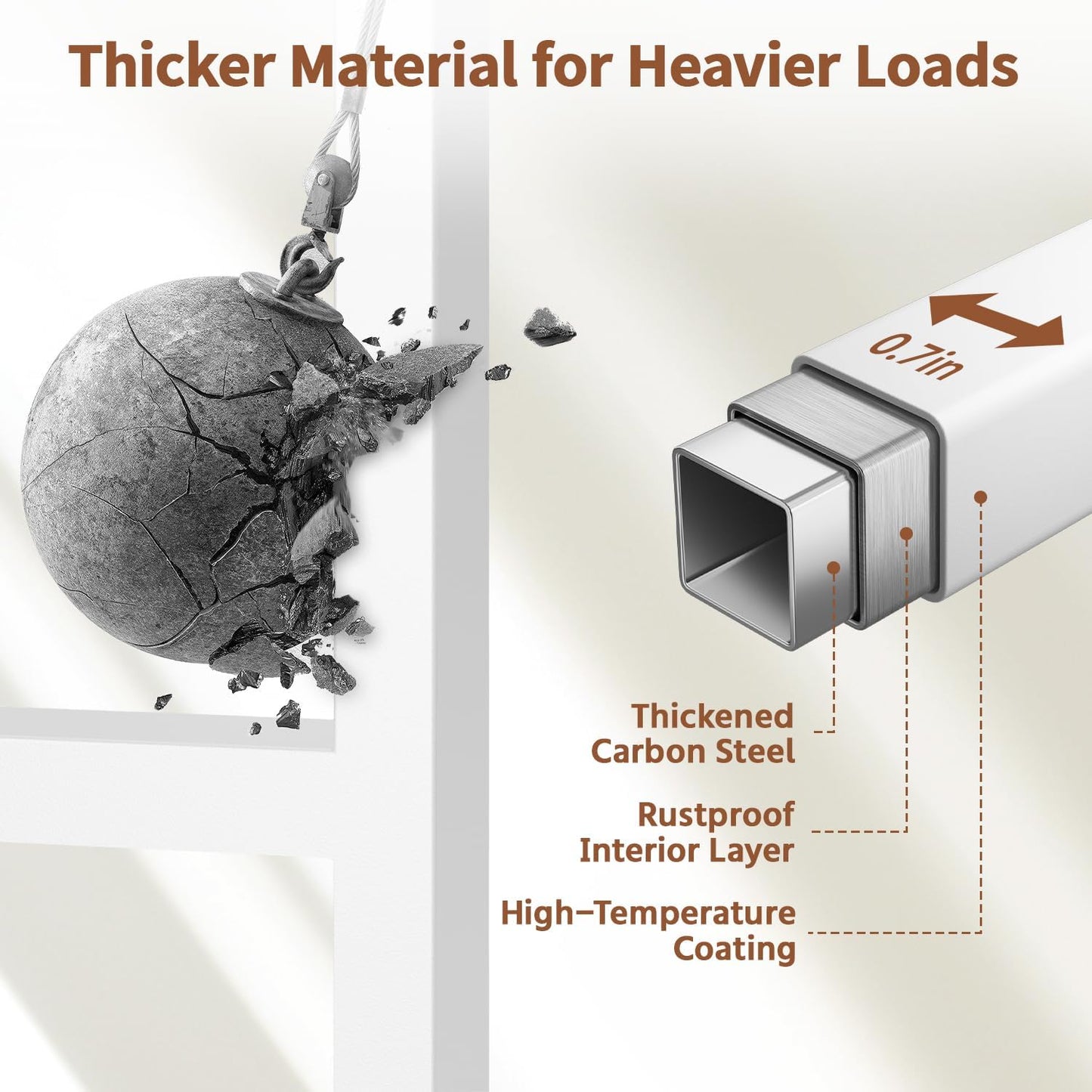 LASZOLA White 3 Tier Plant Stand Indoor Heavy Duty Rack for Modern House Planter, Metal and Wooden Vertical Organizer Decor Narrow Bathroom Floor, Sturdy Multi Level Flower Holder Raised, Cat Proof