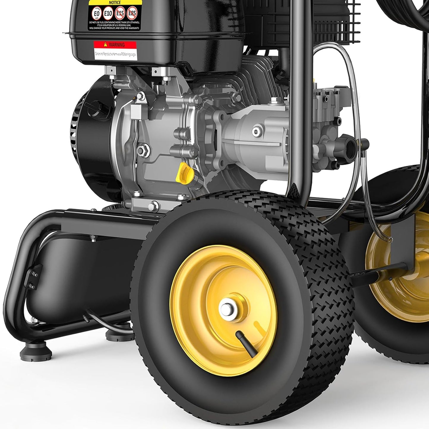 BLUBERY 3500 PSI Gas Pressure Washer, 2.6 GPM Heavy Duty High Power Washer, 30Ft Pressure Hose&Soap Tank,5 Pressure Nozzles,Black