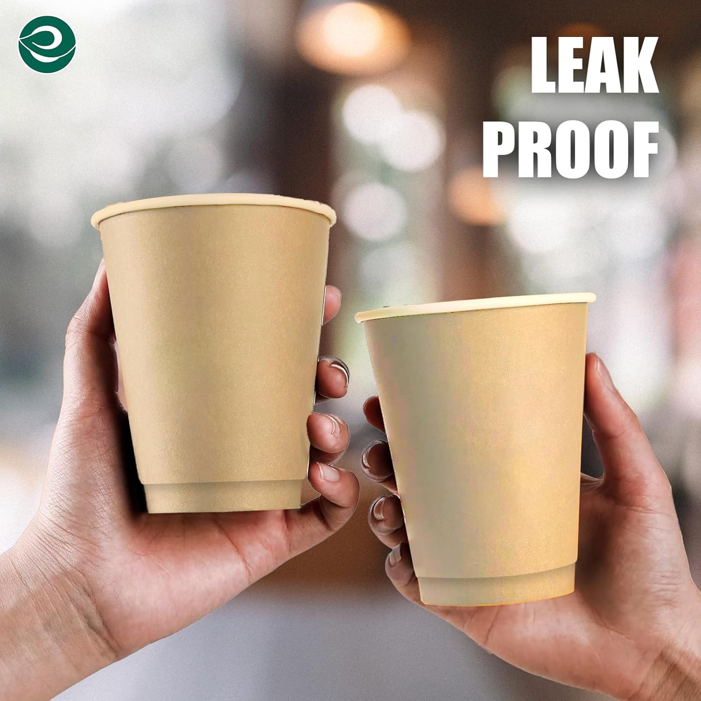 ECO SOUL 100% Compostable Plant-Based Hot Cups | 16oz, 12oz, 8oz | Disposable Bagasse Paper Cups | Eco-friendly Cups | Sturdy, Microwave & Oven Safe (200, 8oz)