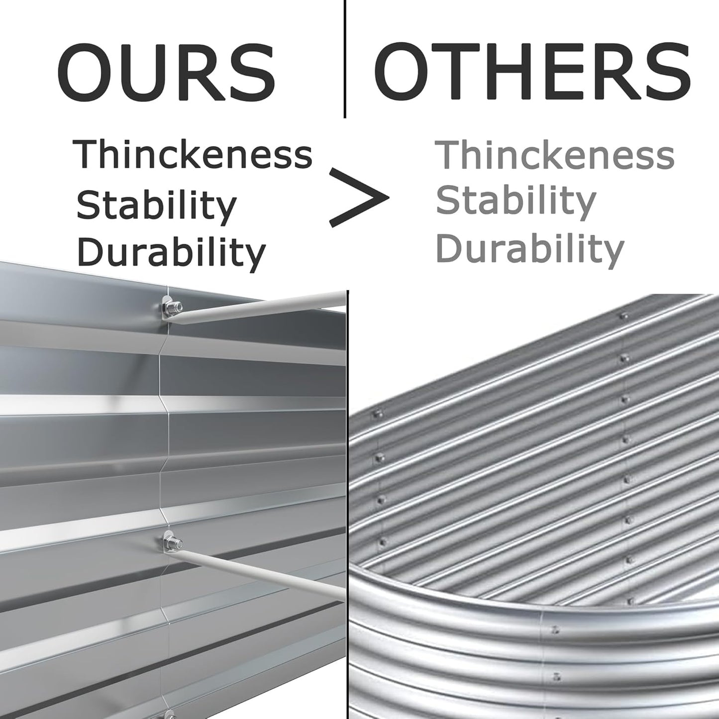 8x4x1ft(2 Pack) Galvanized Raised Garden Bed,Outdoor Planter Box Metal Patio Kit Planting Bed for Vegetables Flowers Herb,Silver